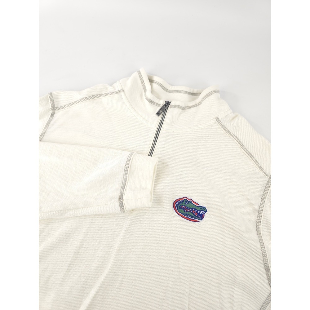 Vintage Tommy Bahama Cream Florida Gators White Half Zip Fleece XL Pullover